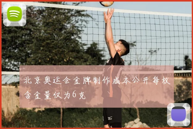 北京奥运会金牌制作成本公开每枚含金量仅为6克